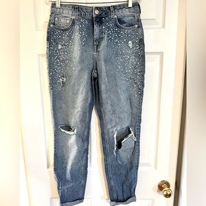 H&M Divded Rhinestone Jeans